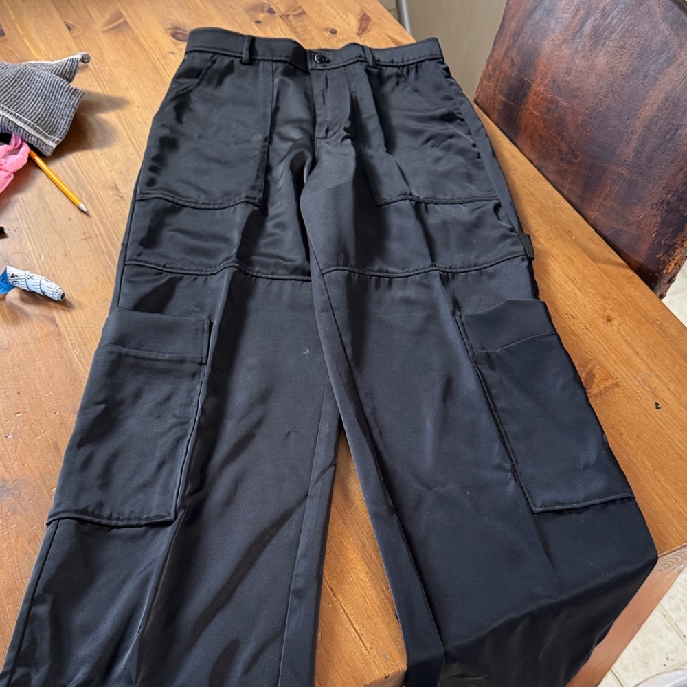 Zara satin cargo pants S